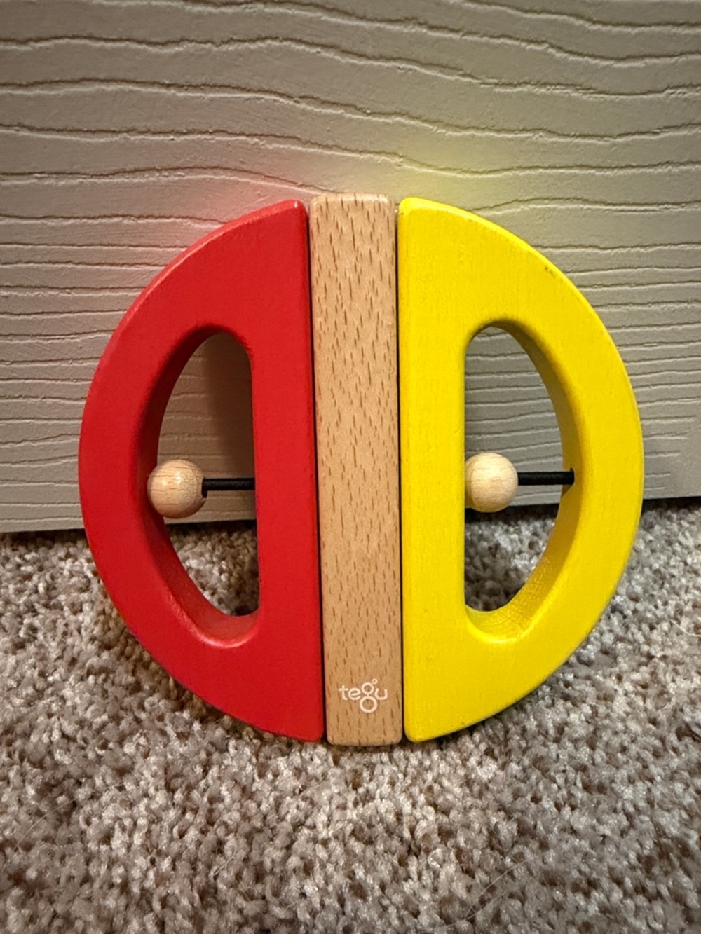 Brand new. Tegu Magnetic Wooden Toy - Red & Yellow